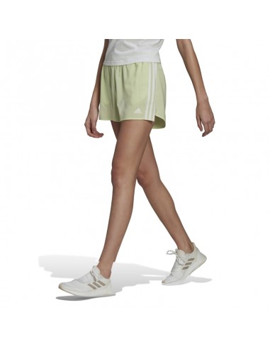 Shorts para hacer deporte de la marca Adidas para mujer, con diseño de 3 bandas en los laterales. Vista general.