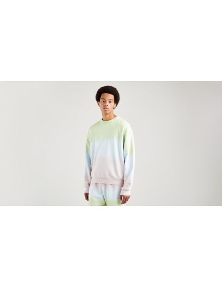 100% cotton fleece sweatshirt, round neck and multicolored, unisex Levi's brand. Front view.