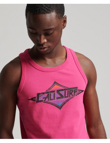 Pink sleeveless vest for men Superdry brand. Cover view.