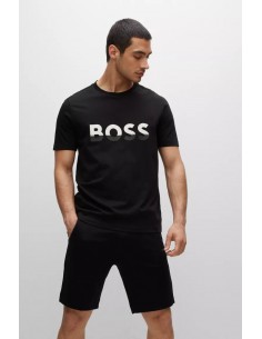 BOSS HUGO BOSS Mens Pique Deep V-Neck T-Shirt 