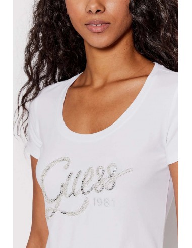 Guess t-shirt with logo in rhinestones
