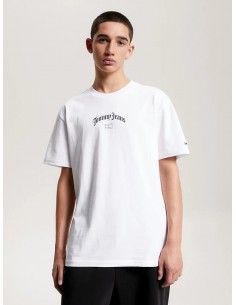 Camiseta con logo trasero y...