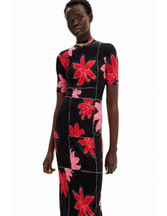Desigual floral ribbed midi... 2