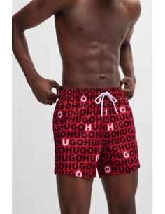 Hugo logo print swim shorts