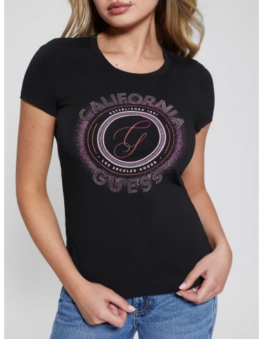 Guess stretch t-shirt with rhinestone...