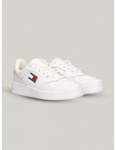 Zapatillas de piel finamente dentadas de Tommy Jeans Color WHITE