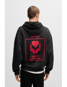 Cotton terry hoodie with...