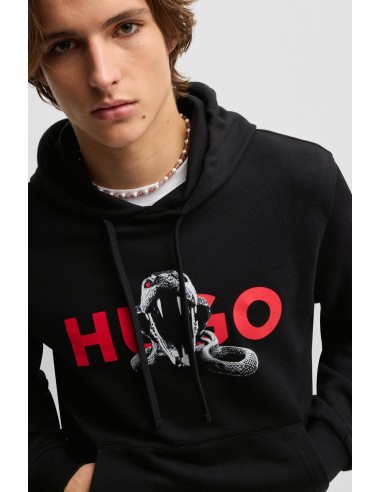 Hugo Cotton Fleece Hoodie with...