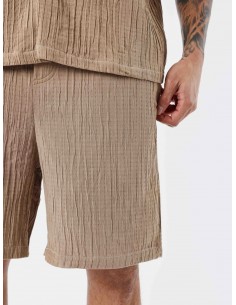 Pantalón corto plisado de...