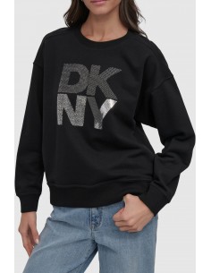 Sudadera con logo en strass...