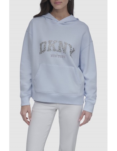 Sudadera con logo arqueado en strass...