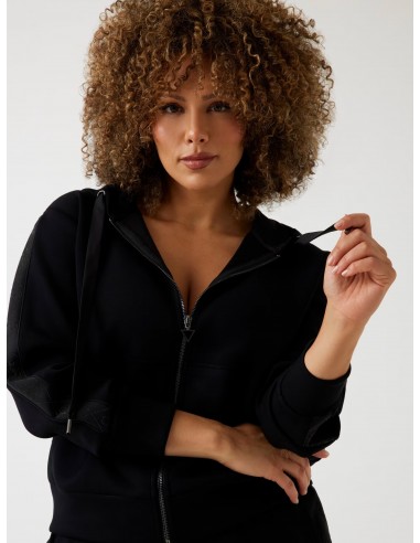 Guess Neoprene Zip-Up Hooded Sweatshirt