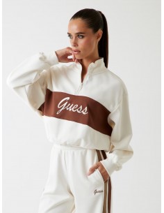 Guess Logo Half-Zip Sweatshirt