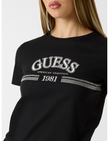 Guess Logo T-Shirt with Rhinestone...