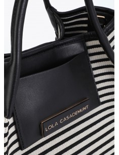 Striped woven shopper bag... 2