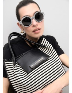 Striped woven shopper bag...