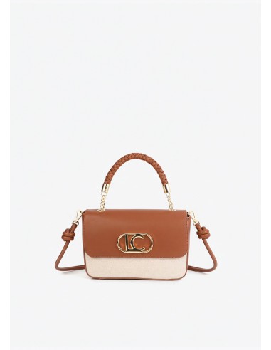 Two-Tone Faux Leather Flap Crossbody...