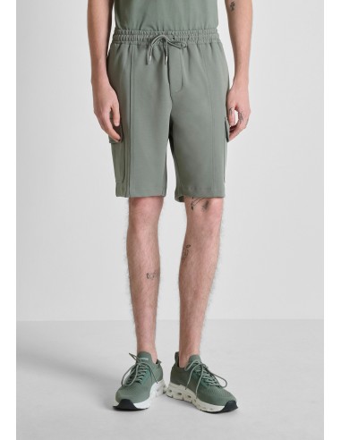 Regular fit cotton blend shorts with...