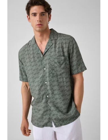 Guess Wavy Logo Short-Sleeve Shirt