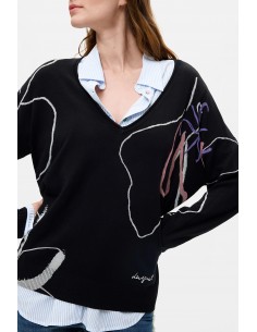 Jersey estampado punto fino...