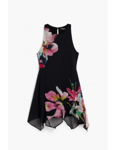 Vestido flores asimétrico...