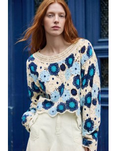 Jersey crochet flores de...