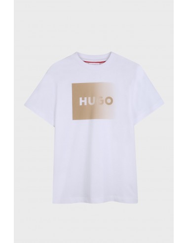 Boys cotton T-shirt with Hugo logo print