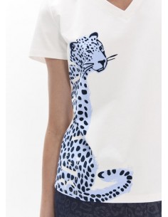 Camiseta leopardo azul de... 2